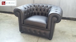 Poltrona Chesterfield in pelle Nera